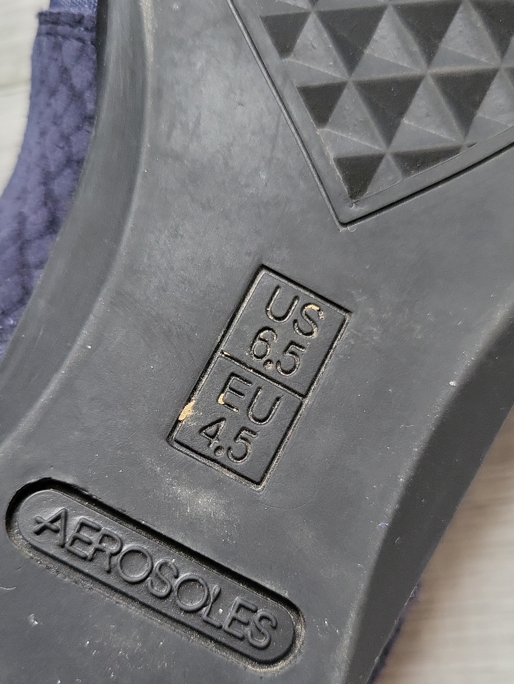 Aerosoles Navy Textured Mary Jane Flats with Dual Elastic Straps - Picture 10 of 10